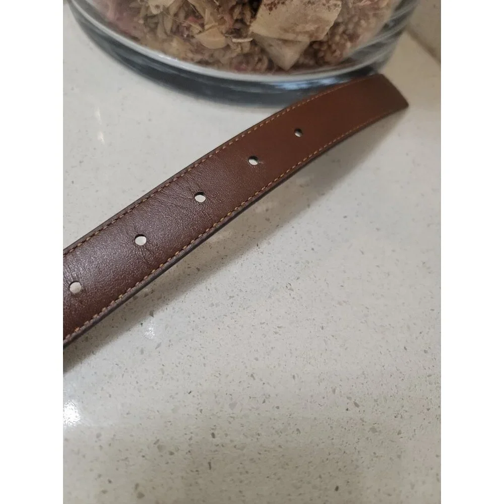 Coach Signature Buckle Belt C1725 Brown Leather with Gold Buckle Size S - Picture 6 of 8